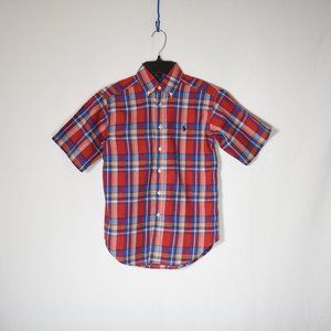 Ralph Lauren Boys Plaid Short-Sleeve Button-Down Shirt.  Size S(8).